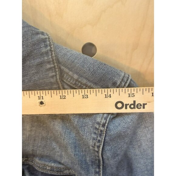 Articles Of Society Distressed Denim Jacket Size Small Raw Hem Blue Jean - Picture 7 of 15